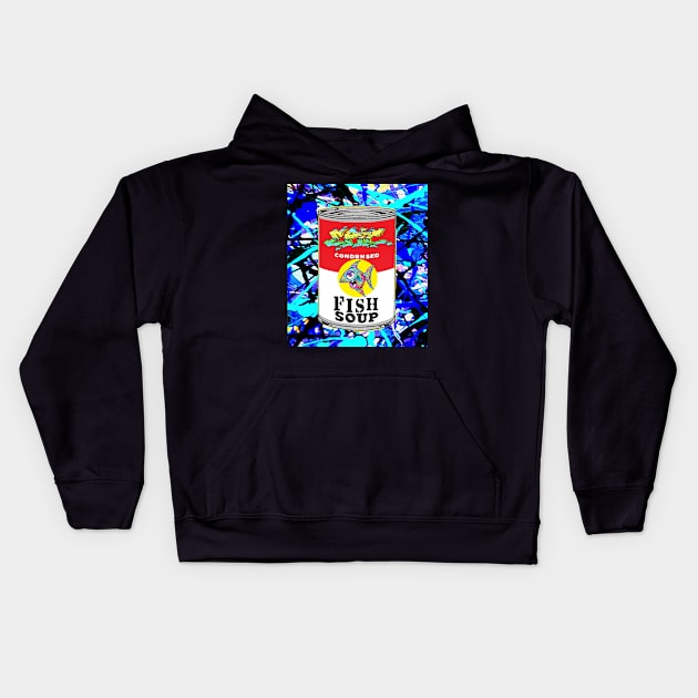 pop art fish soup 77 Kids Hoodie by LowEndGraphics